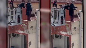 İzmir'de yürekleri ağza getiren anlar! İntihara kalkışan kadın böyle kurtarıldı: Tut, tut...