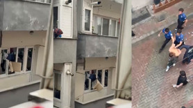 Sinir krizi geçirdi, ne var ne yoksa kaldırıp aşağı attı! Mahalleli ayağa kalktı