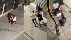 Sokak ortasında eski eş kabusu! Kadının çığlıkları kamerada: Beni öldürecek, yardım edin!