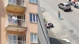 Denizli'de korkunç olay! Yarı çıplak sokağa çıkan kadın evine dönüp 3'üncü kattan atladı! O anlar kamerada