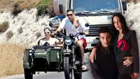 Can Bonomo ve Öykü Karayel güvenliği hiçe saydı! Trafikteki görüntüleri tepki çekti