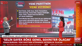 Yeni Parti’nin yeni vitrini ortaya çıktı! MYK'ya girecek isimleri Sinan Burhan tv100'de açıkladı