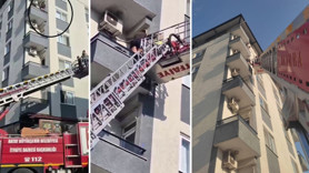 4’üncü katta korku dolu anlar: Böcekten kaçarken mahsur kaldı