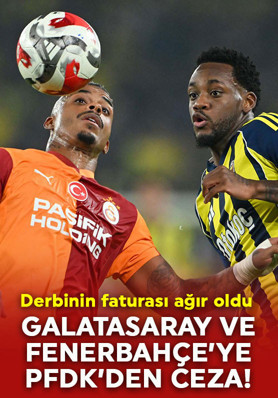 Derbinin faturası ağır oldu! PFDK’den Fenerbahçe ve Galatasaray'a ceza