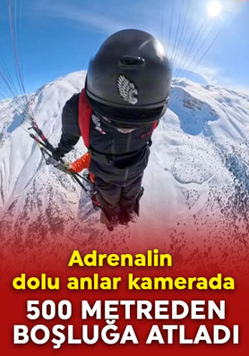500 metreden boşluğa atladı! İşte o anlar
