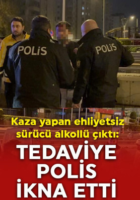 Kayseri’de alkollü sürücü kaza yaptı! Tedaviye polis ikna etti
