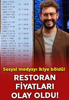 Danilo Zanna’nın restoran fiyatları olay oldu! Sosyal medyayı ikiye böldü