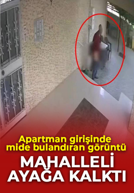 İzmir'de "Bu kadarı da olmaz" dedirten görüntü! Süpürge sapıyla sapkınlık! Apartman sakinleri ayağa kalktı
