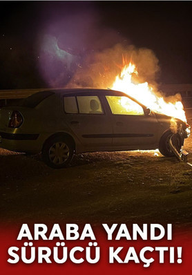 Edirne'de seyir halindeki otomobil yandı sürücü kaçtı