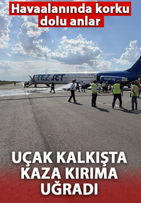 Kırgızistan'da havalimanında korku dolu anlar! Yolcu uçağı kaza yaptı
