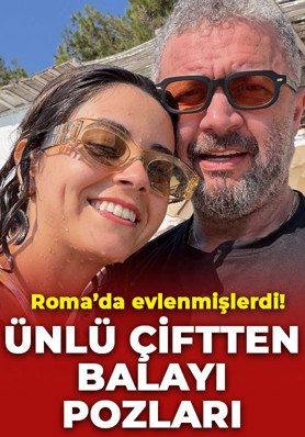 İbrahim Selim ve eşinden romantik balayı pozları