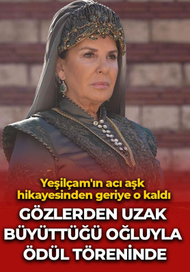 Perihan Savaş gözlerden uzak büyüttüğü oğluyla ödül töreninde