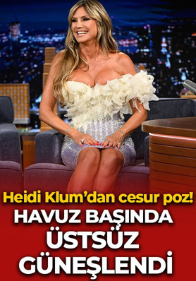 Heidi Klum’dan cesur havuz pozu! Üstsüz poz verdi