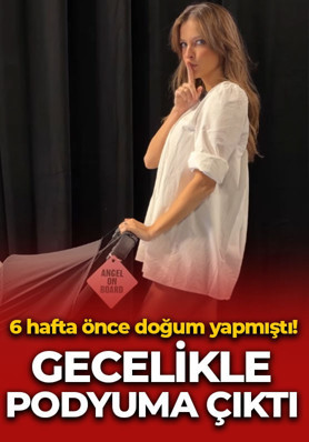 Barbara Palvin 6 hafta önce anne olmuştu! Pembe transparan geceliğiyle podyuma çıktı