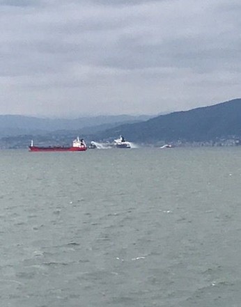 İzmit Körfezi'nde korkutan anlar! Tanker gemisinde yangın! - Resim : 2