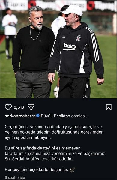 Sergen Yalçın sonrası Beşiktaş’ta bir ayrılık daha! - Resim: 3