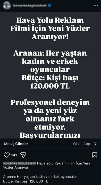 Gençlere 'oyuncu aranıyor' tuzağı! Bir reklamla başladı!  'Bölüm başına 140 bin TL' dediler! Binlerce liraları buhar oldu - Resim: 2