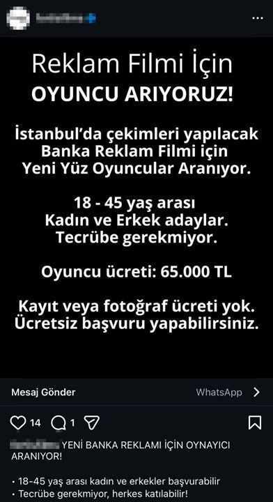 Gençlere 'oyuncu aranıyor' tuzağı! Bir reklamla başladı!  'Bölüm başına 140 bin TL' dediler! Binlerce liraları buhar oldu - Resim: 3
