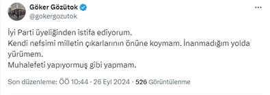 İYİ Parti’de şok istifa! O isim sert sözlerle partisinden ayrıldı! - Resim : 1