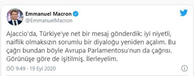 Macron'dan Türkçe Doğu Akdeniz mesajı - Resim : 1