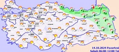 14 Ekim (Bugün) hava nasıl olacak? Meteoroloji açıkladı! Yağmur var mı? - Resim : 1