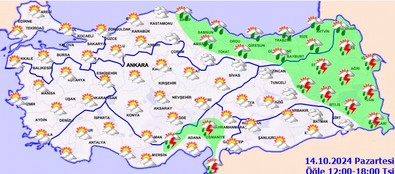 14 Ekim (Bugün) hava nasıl olacak? Meteoroloji açıkladı! Yağmur var mı? - Resim : 2