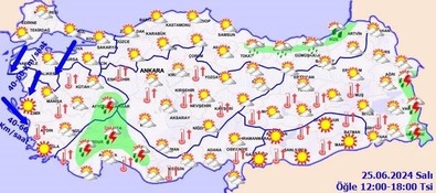 Kavurucu sıcaklara kısa bir ara: Sağanak yağış geliyor, meteoroloji haritayla paylaştı - Resim : 1
