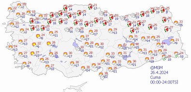 Yeni günde hava nasıl olacak? MGM'den 24 Nisan (bugün) için 17 kent için sarı kodlu uyarı - Resim : 1