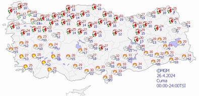 Bugün (26 Nisan) hava nasıl olacak? MGM'den 35 ile uyarı geldi! Göz gözü görmeyecek - Resim : 1