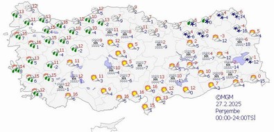 Yeni günün hava tahmin raporu açıklandı: MGM'den 21 kente sağanak, 10 kente kar uyarısı - Resim : 1