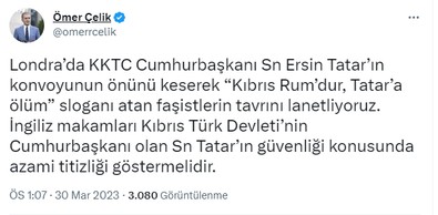 Ersin Tatar'a yönelik saldırıya AK Parti'den tepki: Faşistlerin tavrını lanetliyoruz - Resim : 1
