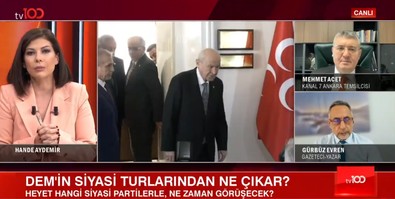 tv100 spikeri Hande Aydemir açıkladı: DEM Heyeti’nin MHP ziyaretinde Devlet Bahçeli o şiiri okudu! - Resim : 1