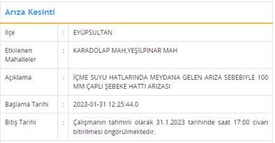 İSKİ bu ilçeler için saat verdi! İstanbul'da 8 ilçede su kesintisi yaşanacak - Resim : 3