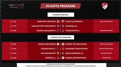 Son dakika | TFF duyurdu! Süper Lig'de son haftanın maç programı belli oldu - Resim : 1