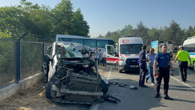 Tekirdağ'da işçi servisi kaza yaptı! Can kayıpları var! - Resim : 2