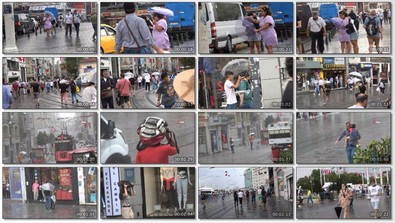 Taksim’de aniden bastıran sağanak yağış vatandaşlara zor anlar yaşattı - Resim : 1