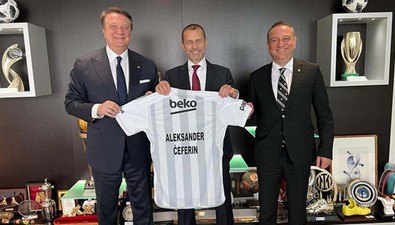 Beşiktaş duyurdu! Başkan Hasan Arat, UEFA Başkanı Ceferin ile görüştü! - Resim : 1