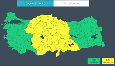 Bugün (26 Nisan) hava nasıl olacak? MGM'den 35 ile uyarı geldi! Göz gözü görmeyecek - Resim : 2