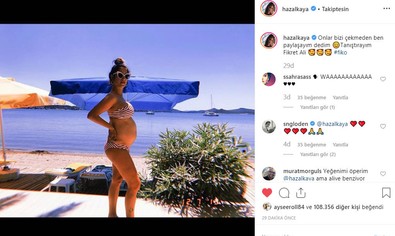 Hazal Kaya'dan bikinili hamilelik paylaşımı! - Resim : 2