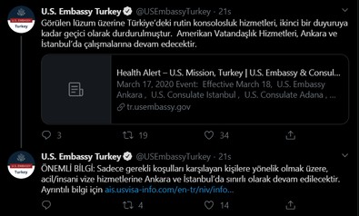 ABD Türkiye'deki konsolosluk işlemlerini durdurdu - Resim : 1