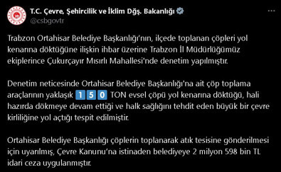 Yol kenarına çöp döken belediyeye 2.5 milyon TL ceza - Resim : 1