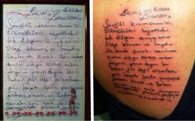 Kıvırcık Ali'nin vasiyetini kızı vücuduna dövme yaptırdı! Bakın neler yazmış - Resim : 1