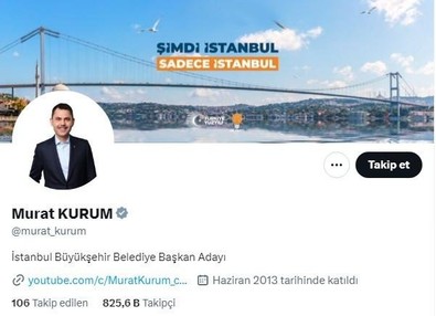 Murat Kurum İBB adaylığı sonrası profilini değiştirdi: "Şimdi İstanbul Sadece İstanbul" - Resim : 1
