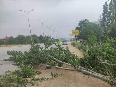 Afyonkarahisar’da yer yerinden oynadı! Hem fırtına hem yağmur ikisi birden Afyonkarahisar'ı vurdu - Resim : 1