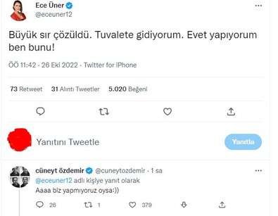 Tuvalete giderken mikrofonu açık unutan Ece Üner'den güldüren yanıt! - Resim : 2