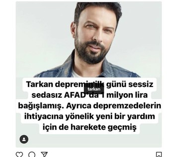 Ünlü şarkıcı Tarkan'ın sessiz sedasız depremzedeler için yaptığı bağış ortaya çıktı - Resim : 1