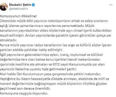RTÜK'ten aşırı cinsel içerikli müzik ve kliplere uyarı geldi! - Resim : 1