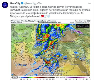 Türkiye için flaş tarih verildi! 4 dalga olarak gelecek, ilk dalga perşembe günü bizlerle. Sonra peş peşe gelecekler - Resim : 1