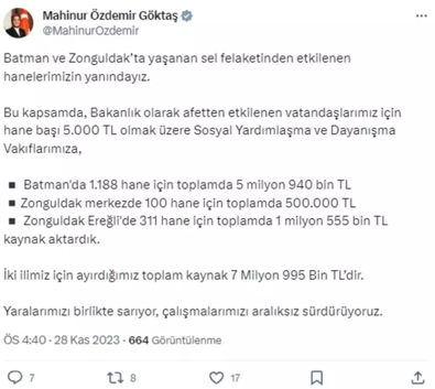 Bakan duyurdu! Selden etkilenen o illere 5 bin TL destek - Resim : 1
