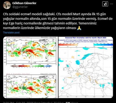 Marmara'ya yüzde 55 uyarısı verildi... Tarih de var. İlk 15 gün 50'nin altında kalacak, son 15 gün bir anda 50'nin üzerine fırlayacak - Resim : 1